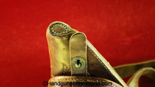 Nambu, Type 14, Holster, with Shoulder Straps, Original, Japan, Japanese, Collectible, Hand gun, Handgun, Pistol, Brown, Leather, Early, Brass, Type, 14