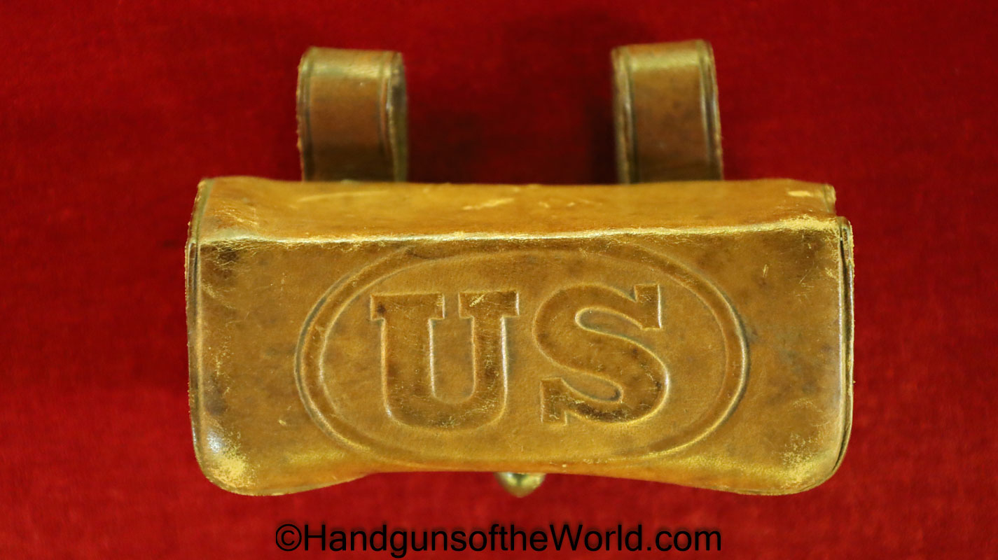 US, Pattern, 1896, Revolver, Cartridge Box, .38 Caliber, Rock Island Arsenal, 1904, HEK & G.G., Original, Collectible, Handgun, 38, .38, USA, American
