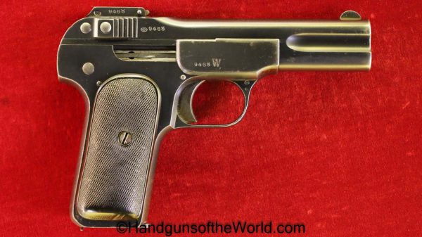 FN, Browning, Model, 1900, 7.65mm, Belgian, Military, Handgun, Pistol, C&R, Collectible, Hand gun, Pocket, WWI, WW1, 32, .32, acp, auto, 7.65, Firearm