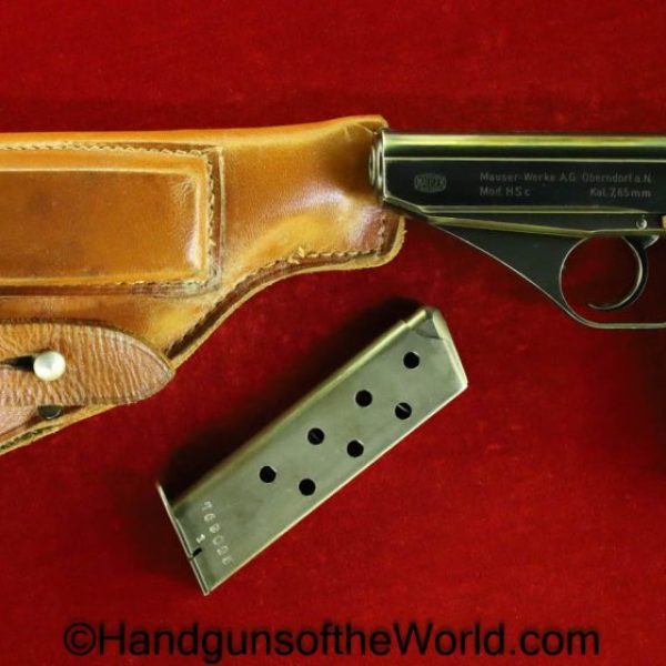 Mauser, HSc, 7.65mm, WWII, German, Police, 2 Matching Magazines, Full Rig, Germany, WW2, Handgun, Pistol, C&R, Collectible, E/L, Eagle L, EL, Eagle/L, 2 Matching Mags, 2 Matching Clips, 7.65, 32, .32, acp, auto, with Holster
