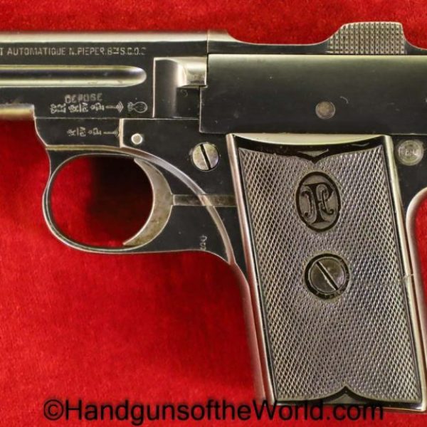 Pieper, Model C, 1907, 6.35mm, Model 1907, C, 1907, 6.35, 25, .25, acp, auto, Handgun, Pistol, C&R, Collectible, VP, Vest Pocket, Belgian, Belgium, Hand gun