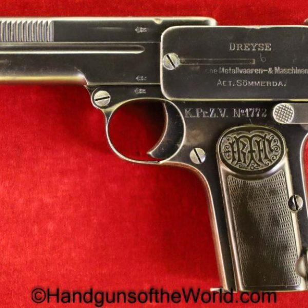 Dreyse, 1907, 7.65mm, Prussian, Customs, Marked, Prussia, German, Germany, Handgun, Pistol, C&R, Collectible, Model, K.PrZ.V., Pocket, 32, .32, acp, auto