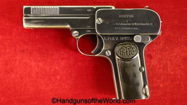 Dreyse, 1907, 7.65mm, Prussian, Customs, Marked, Prussia, German, Germany, Handgun, Pistol, C&R, Collectible, Model, K.PrZ.V., Pocket, 32, .32, acp, auto