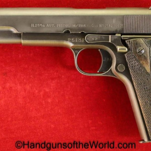 Norwegian, Norway, Kongsberg, Colten, Model, 1914, .45acp, Nazi, 1941, with Holster, Handgun, Pistol, C&R, Collectible, German, Germany, WWII, WW2, 45, .45