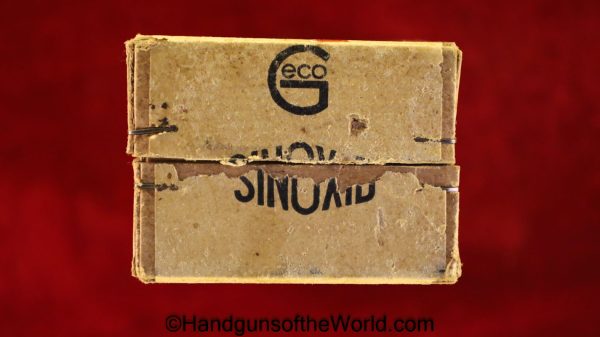 Mauser, 9mm, Export, Ammo-Geco, Export Ammo, Geco, Ammunition, C96, 1896, Broomhandle, Broom Handle, Original, Collectible, German, Germany, Boxed