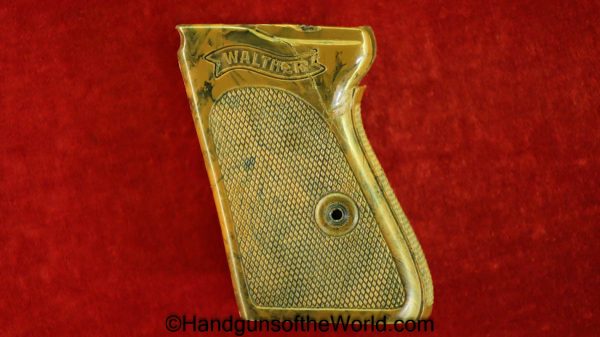 Walther, PPk, WWII, Era, Grips, Grip, WW2, Brown, Bakelite, Wrap-Around, Wrap Around, Wrap, Around, Original, Collectible, German, Germany, Handgun, Pistol