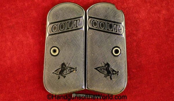 Colt, 1903-1908, Grips, America, American, USA, 32, 380, Automatic, Hard Rubber, Hard-Rubber, C Logo, Original, Collectible, C-Logo, Pistol, Screw