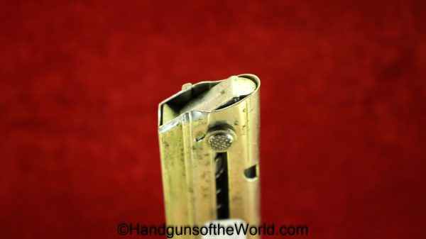 Luger, 1929, Swiss, .30, Magazine, Clip, Mag, Original, Collectible, 30, 7.65, 7.65mm, Parabellum, Model, Switzerland, Plastic, Base, Brown, Nickel