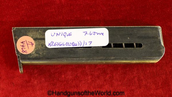 Unique, Kriegsmodell, 17, 7.65mm, Magazine, Clip, Mag, French, France, Model, Model 17, Original, Collectible, 32, .32, acp, auto, 7.65, 104560, #104560