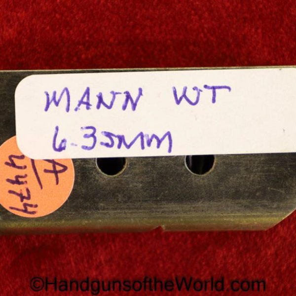 Mann, WT, 6.35mm, Magazine, Clip, Mag, Original, German, Germany, Handgun, Pistol, Hand gun, 1921, 1920, WT1920, WT1921, 6.35, .25, 25, acp, auto, WT 1921