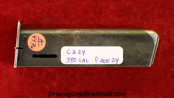 CZ-24, .380, Magazine, Clip, Mag, Original, Collectible, CZ, 24, CZ24, CZ 24, 380, acp, auto, P.Mod 24, P.Mod24, German, Germany, WWII, WW2, Handgun, Pistol