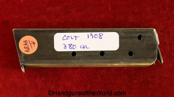 Colt, 1908, .380, 1st Issue, Magazine, Clip, Mag, Handgun, Pistol, Hand gun, Original, 380, acp, auto, Model, 1st, First, Issue, Type, American, America