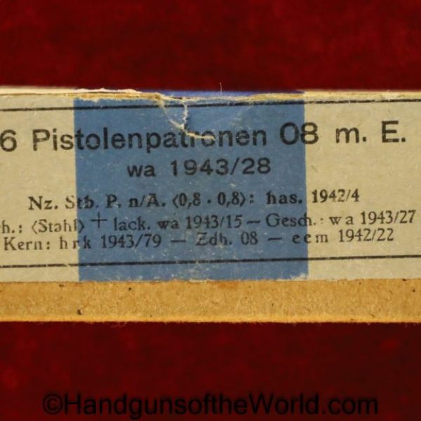 Walther, P-38, 9mm, Ammo, WWII, Era, WW2, 1943, Original, Collectible, Boxed, with Box, P38, P.38, P 38, P08, P.08, P 08, P-08, Luger, Parabellum