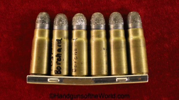 Borchardt, 1893, 7.65mm, ammunition, 6 rounds, Ammo, 7.65, Original, Collectible, C93, C 93, C-93, German, Germany, Strip, Stripper Clip, Stripper-Clip