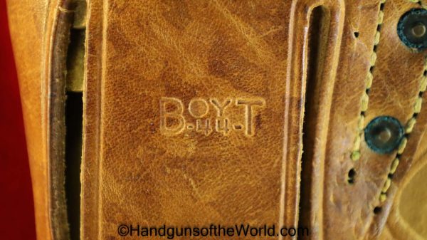 Colt, 1911, 1911A1, US, Boyt 44, Holster, brown, leather, boyt, 44, 1944, WWII, WW2, USA, American, America, Original, Collectible, Handgun, Pistol, Hand gun