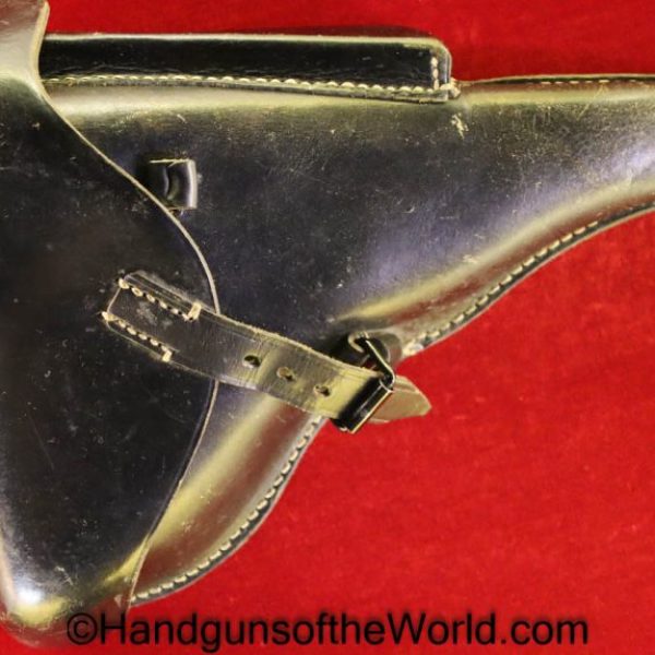 Luger, P.08, Holster, German, WWII, Dated, 1941, cxb 41, WaA727, Black, Leather, Hard Shell, Original, Collectible, 41, cxb, WaA 727, Handgun, Pistol, P08