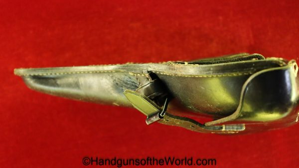 Luger, P.08, Holster, German, WWII, Dated, 1941, cxb 41, WaA727, Black, Leather, Hard Shell, Original, Collectible, 41, cxb, WaA 727, Handgun, Pistol, P08