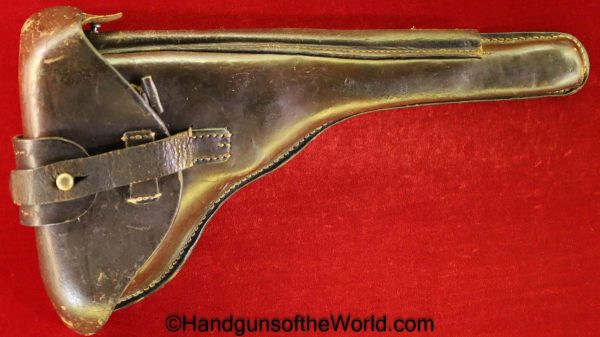 Luger, LP.08, Artillery, Holster, Dated, 1916, Original, Collectible, German, Germany, WWI, WW1, Police, LP08, LP-08, LP 08, Brown, Leather, Hard Shell, Conversion