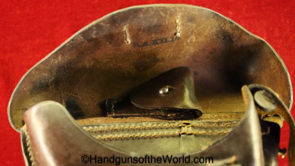 Luger, LP.08, Artillery, Holster, Dated, 1916, Original, Collectible, German, Germany, WWI, WW1, Police, LP08, LP-08, LP 08, Brown, Leather, Hard Shell, Conversion