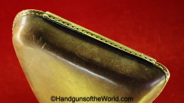 Nambu, Type 14, Holster, brown, leather, clam shell, with chrome fittings, Original, Collectible, Japan, Japanese, Handgun, Pistol, Hand gun, Chrome