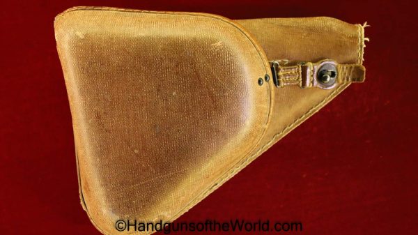 Nambu, Type 14, Holster, Late War, Rubberized canvas, Clam Shell, Original, Collectible, WWII, WW2, Japan, Japanese, Type, 14, Handgun, Pistol, Hand gun