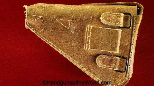 Nambu, Type 14, Holster, Late War, Rubberized canvas, Clam Shell, Original, Collectible, WWII, WW2, Japan, Japanese, Type, 14, Handgun, Pistol, Hand gun