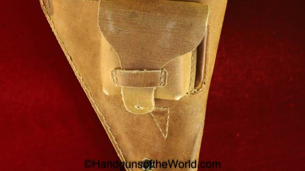 Nambu, Type 14, Holster, Late War, Rubberized canvas, Clam Shell, Original, Collectible, WWII, WW2, Japan, Japanese, Type, 14, Handgun, Pistol, Hand gun