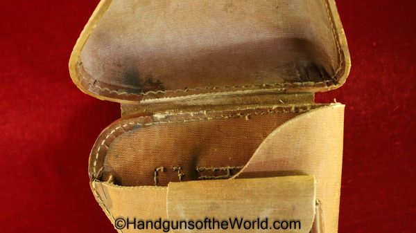 Nambu, Type 14, Holster, Late War, Rubberized canvas, Clam Shell, Original, Collectible, WWII, WW2, Japan, Japanese, Type, 14, Handgun, Pistol, Hand gun