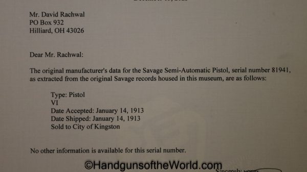 Savage, Model, 1907, .32acp, Kingston, Police Department, Marked, 32, .32, acp, auto, 1907/13, Handgun, Pistol, C&R, Collectible, Pocket, Hand gun