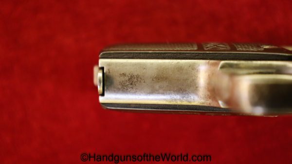 Franz Stock, Vest Pocket, 6.35mm, VP, Stock, Franz, 6.35, 25, .25, acp, auto, German, Germany, Handgun, Pistol, C&R, Collectible, Factory Nickel, Nickel