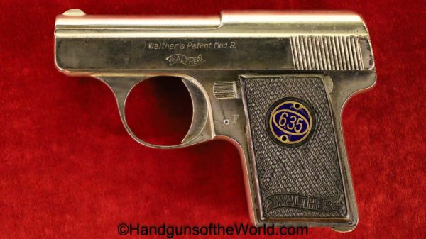 Walther, Model 9, 6.35mm, Factory Nickel, Nickel, German, Germany, Handgun, Pistol, C&R, Collectible, VP, Vest Pocket, 6.35, 25, .25, acp, auto, 9, Model