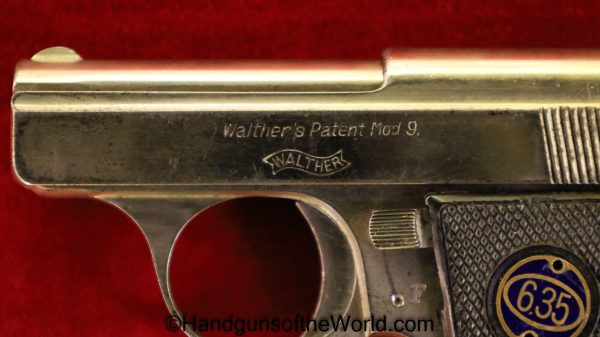 Walther, Model 9, 6.35mm, Factory Nickel, Nickel, German, Germany, Handgun, Pistol, C&R, Collectible, VP, Vest Pocket, 6.35, 25, .25, acp, auto, 9, Model