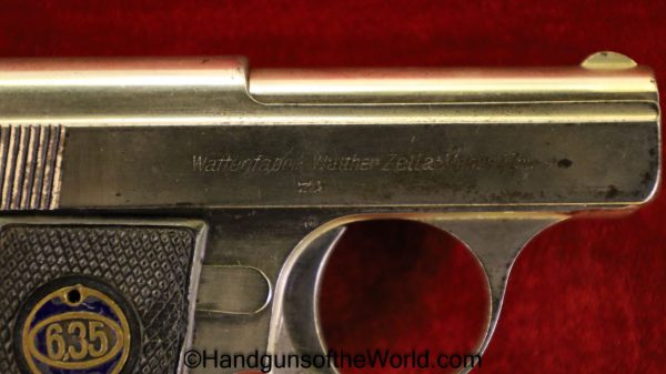 Walther, Model 9, 6.35mm, Factory Nickel, Nickel, German, Germany, Handgun, Pistol, C&R, Collectible, VP, Vest Pocket, 6.35, 25, .25, acp, auto, 9, Model