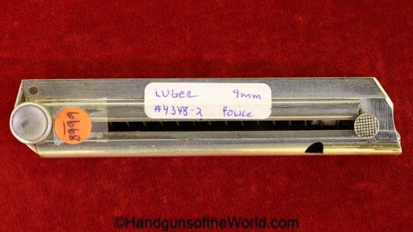Luger, 9mm, #4348, Haenel Schmeisser, Magazine, Clip, Mag, Original, P08, P.08, P-08, P 08, German, Germany, 4348, Handgun, Pistol, Hand gun