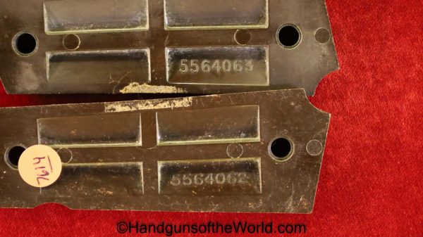 Colt, 1911A1, Grips, WWII, WW2, Bakelite, Brown, Grip Pair, Original, Collectible, America, American, Pistol, Handgun, Plastic