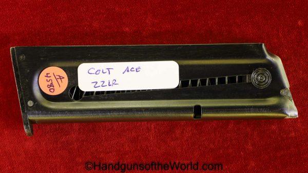 Colt, Ace, .22lr, Magazine, Clip, Mag, Original, Collectible, Service Model, Service, Model, Handgun, Pistol, 22, .22, 22lr, USA, American, 1911, 1911A1