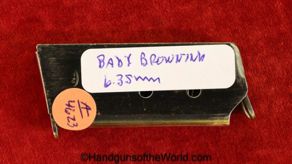 Browning, Baby, 6.35mm, Magazine, Clip, Mag, Original, Collectible, 6.35, 25, .25, acp, auto, Handgun, Hand gun, Pistol, Belgian, Belgium, USA, American