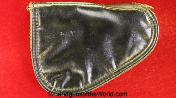 Browning, 1910/55, 1971, Pouch, Zipper Pouch, Black Vinyl, Red Felt, Original, Collectible, America, American, Pistol, Handgun, Firearm