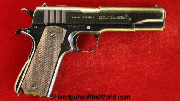 Colt, Government Model, .45acp, Argentine, Navy, Naval, Argentina, Marina, 1911, Handgun, Pistol, C&R, Collectible, 45, .45, acp, auto, Lettered, with Letter