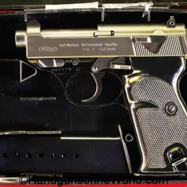 Walther, P-38K, 9mm, Snub Nose, with Case, Cased, P38K, P 38K, P.38K, Handgun, Pistol, 1980, Collectible, Hand gun, West German, German, West Germany