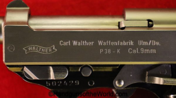 Walther, P-38K, 9mm, Snub Nose, with Case, Cased, P38K, P 38K, P.38K, Handgun, Pistol, 1980, Collectible, Hand gun, West German, German, West Germany