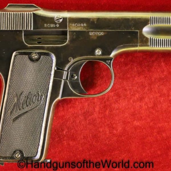 Melior, Old Model, 7.65mm, with Forward Serrations, 7.65, 32, .32, acp, auto, Belgian, Belgium, Handgun, Pistol, C&R, Collectible, Pocket, Hand gun