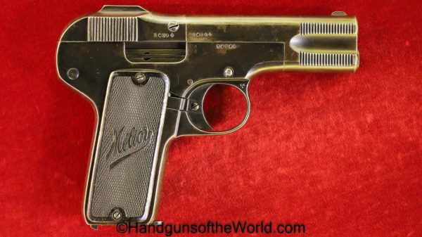 Melior, Old Model, 7.65mm, with Forward Serrations, 7.65, 32, .32, acp, auto, Belgian, Belgium, Handgun, Pistol, C&R, Collectible, Pocket, Hand gun