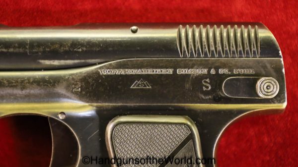 Simson, Model, 1922, 6.35mm, Low Number, Early, German, Germany, Handgun, Pistol, C&R, Collectible, VP, Vest Pocket, 6.35, 25, .25, acp, auto, Hand gun