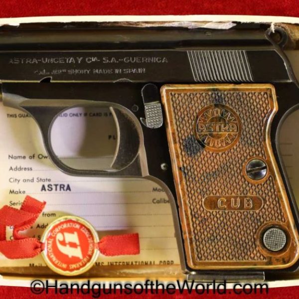 Astra, Cub, .22 Short, 1967, with Box, Boxed, Spain, Spanish, 22, .22, Short, Handgun, Pistol, C&R, Collectible, Hand gun, VP, Vest Pocket, Mouse, Gun