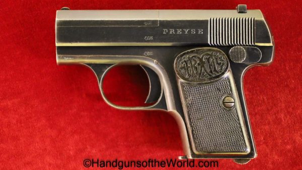 Dreyse, Model, 1908, 6.35mm, Vest Pocket, Pistol, VP, German, Germany, Handgun, C&R, Collectible, 6.35, 25, .25, acp, auto, Mid Production, Single Extractor