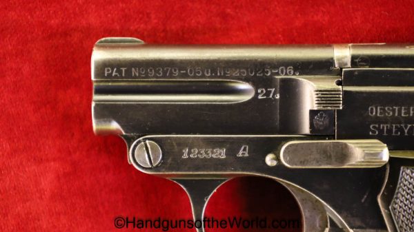 Steyr, 1909, 6.35mm, Late, Production, with Holster, Austria, Dated, 1927, Austria, Handgun, Pistol, C&R, Collectible, VP, Vest Pocket, 25, .25, acp, auto