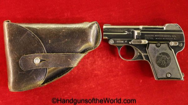 Steyr, 1909, 6.35mm, Late, Production, with Holster, Austria, Dated, 1927, Austria, Handgun, Pistol, C&R, Collectible, VP, Vest Pocket, 25, .25, acp, auto