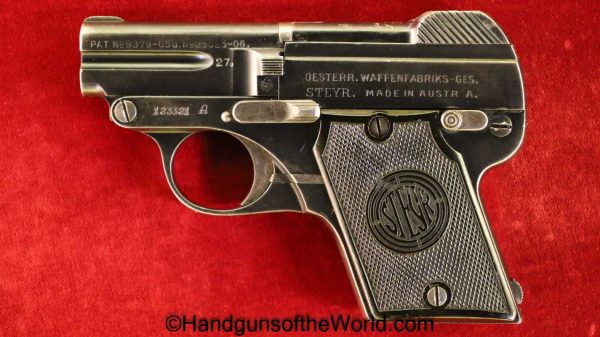 Steyr, 1909, 6.35mm, Late, Production, with Holster, Austria, Dated, 1927, Austria, Handgun, Pistol, C&R, Collectible, VP, Vest Pocket, 25, .25, acp, auto