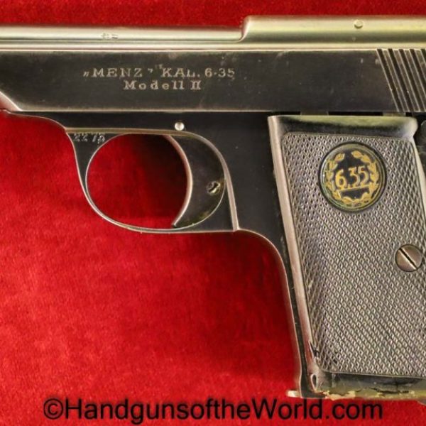 Menz, Model II, 6.35mm, 6.35, 25, .25, acp, auto, German, Germany, Handgun, Pistol, C&R, Collectible, VP, Vest Pocket, Model 2, Model, II, 2, Hand gun